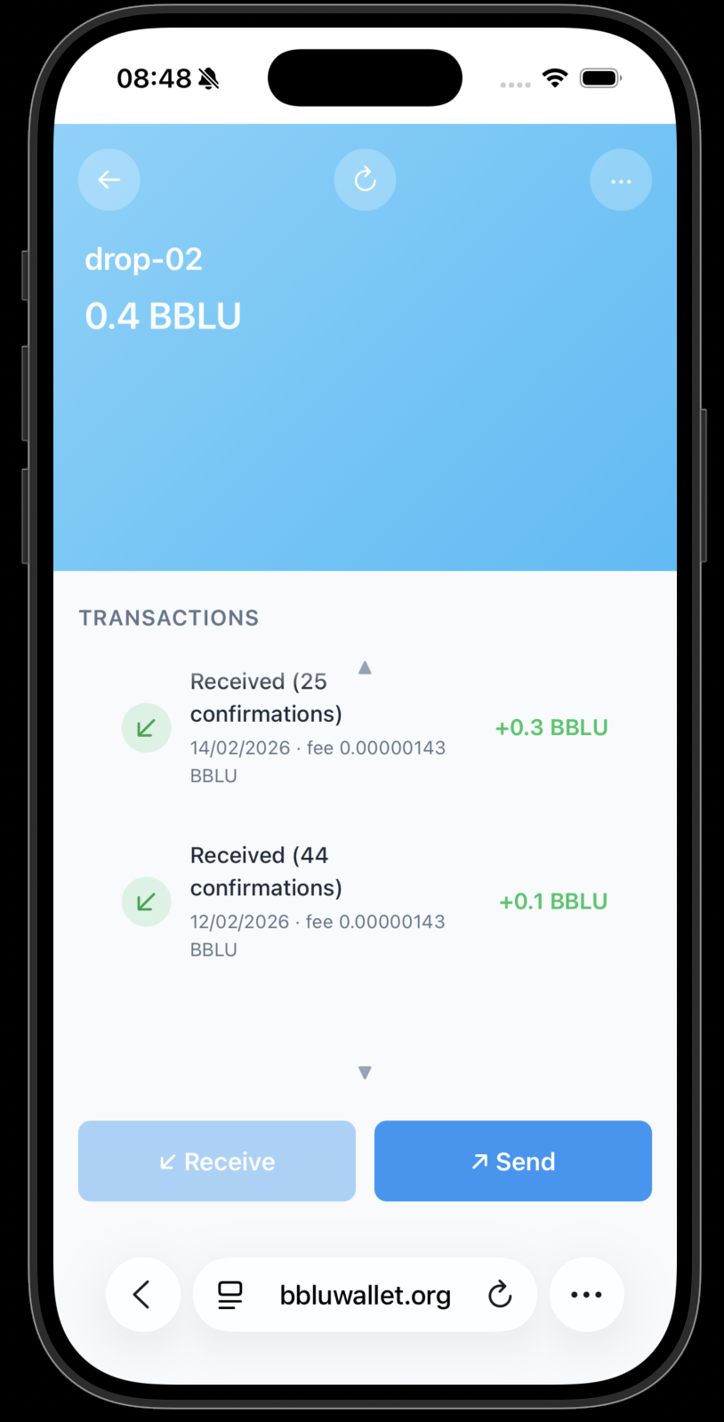 DROP wallet details page